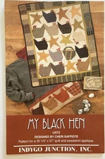 My Black Hen Indygo Junction Quilt Sweatshirt Pattern 30.5" x 37" Quilt Applique