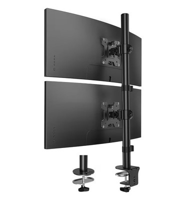 Dual Monitor Desk Mount, Adjustable Tilt & Rotate, 17-32'' VESA 75x75/100x100