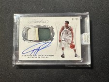 Giannis Antetokounmpo 2017-18 Panini Flawless 07/25 Autograph Signed Patch -HD