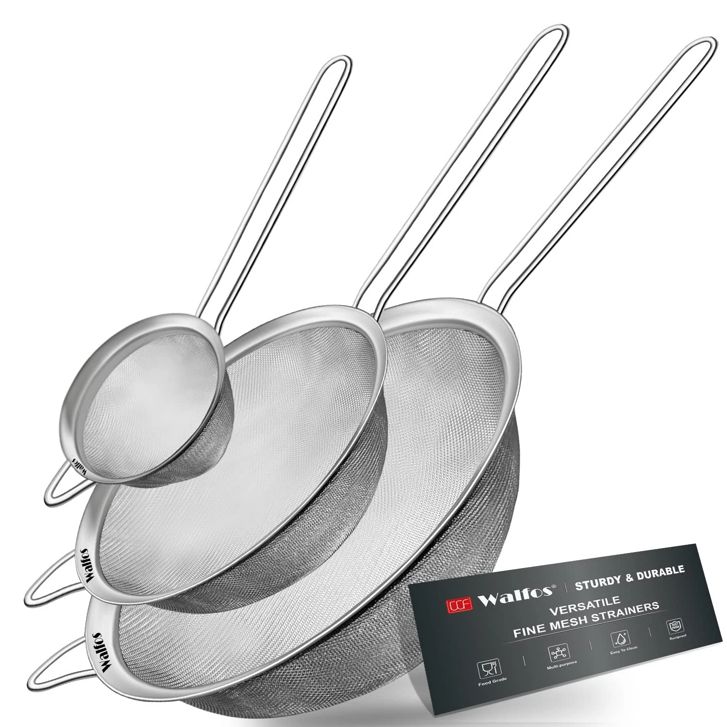 Fine Mesh Strainer Set of 3, Stainless Steel Wire Strainers for Kitchen, Mult...
Opens in a new wind