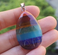 5pcs Natural Crystal Orgonite Pendant 7 Chakra Healing Talisman Women Men Amulet