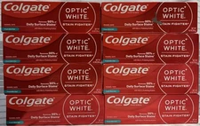 8 Pack: Colgate Optic White Stain Fighter Toothpaste, Fresh Mint Gel, 4.2 oz