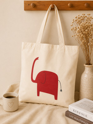 Everyday Essential Canvas Tote Bag Funny Animal Elephant Shopping Shoulder Purse