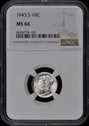 1943-S Mercury Dime 10C NGC MS66