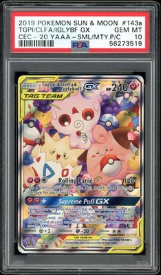 2019 Pokemon Sun & Moon Togepi & Cleffa & Igglybuff GX 143A/236 Alt Art PSA 10