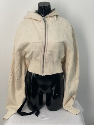 Rick Owens DRKSHDW Women's M Collage Gimp Hoodie Natural SAMPLE