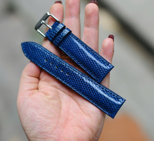 Blue Lizard Leather, Watch Strap band, Handmade size 10mm to 24mm, Can length