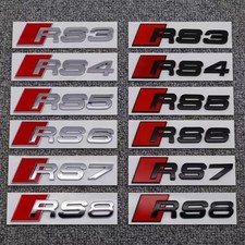 Genuine Style Chrome Gloss Black Rear Trunk Emblem Badge Rs3 Rs4 Rs5 Rs6 Rs7 Rs8