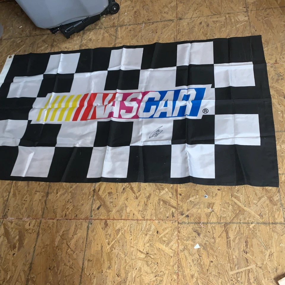 NASCAR Checkered Flag, Autographed By Greg Biffle, 61” X 34 1/2” See Description - Image 2 of 4