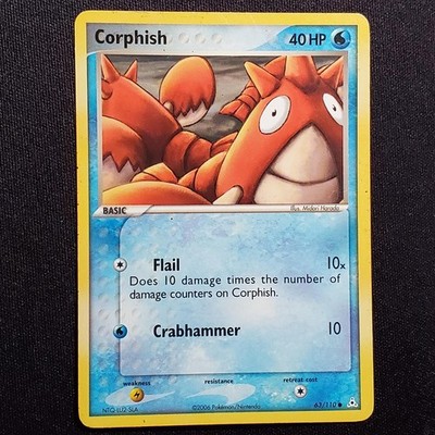 Corphish 63/110 Common Holon Phantoms Pokemon Damaged