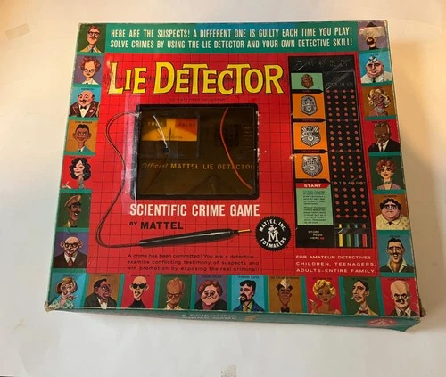 Vintage 1960 Lie Detector Board Game by Mattel - Scientific Crime Game.