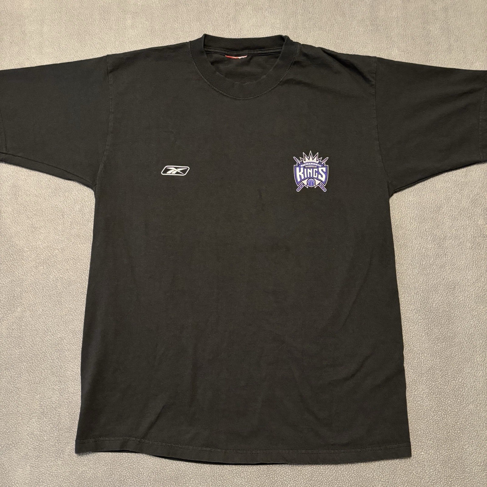 Vintage Reebok Sacramento Kings T-Shirt Mens Large Black NBA Basketball Sports