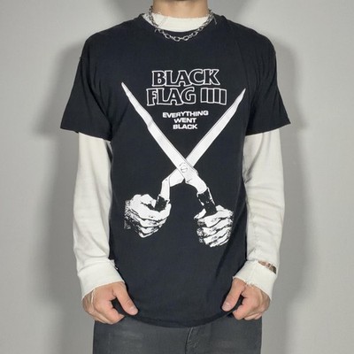 Black Flag Band Tee Shirt Mens Large Black Everything Went Black Punk Top