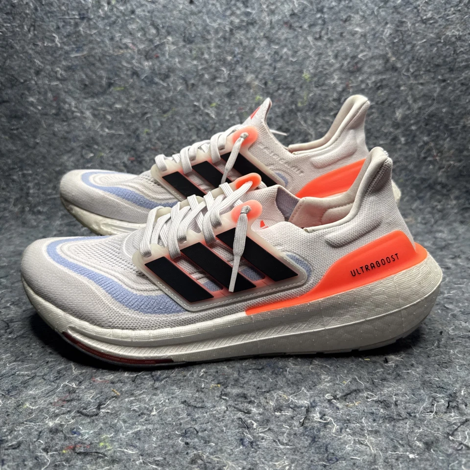 Adidas Ultraboost 21 Zapatos para Correr Para Hombre Talla 10.5 Blanco/Naranja Tenis Foto 2 de 4