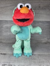 Sesame Street Tickle Me Elmo Dino Dinosaur Stomp Dancing Plush 13" Toy Works g73