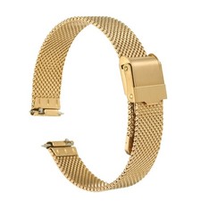 316L Stainless Steel Mesh Watch Band 12mm Quick Release Adjust Strap Gold 
