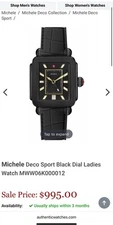 Michele Deco Sport Black Dial Ladies Watch – Model MWW06K000012