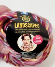 Lion Brand Landscapes Yarn "Multi Color" Wool/Acrylic 55 Yds Feltable Pinks Blue