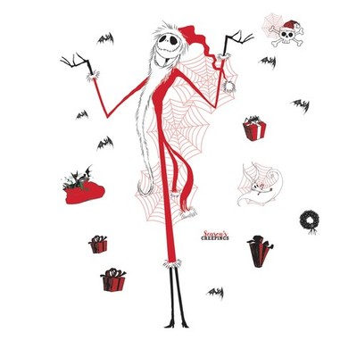 Disney Nightmare Before Christmas Holiday Giant Peel and Stick Wall Decals by...