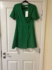 Michelle Keegan Very Women’s button down green Size 12 Linen Dress NWT