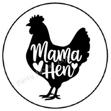 MAMA HEN ENVELOPE SEALS LABELS STICKERS PARTY FAVORS
