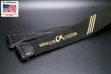 Near MINT Genuine vintage Minolta Black/Gold Camera Strap 3.9cm 1.5in JAPAN
