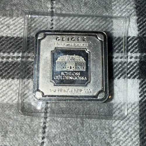 1 oz Geiger Original square .999 fine silver bar