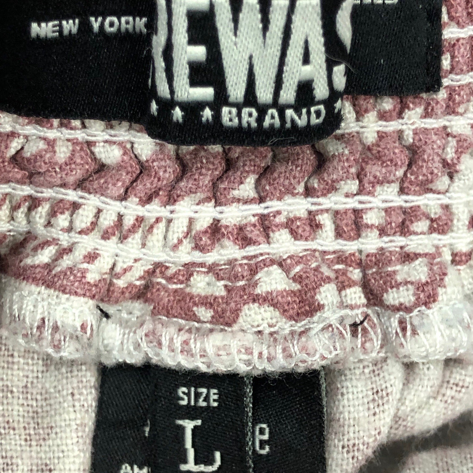 Rewash Sz L Faded Burgundy Casual Wide Leg Pants Stretch Waist *STAINS *READ