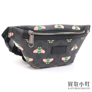 Gucci GUCCI Bee Print GG Supreme mini sac ceinture sac hanche taille diagonale sac Cr