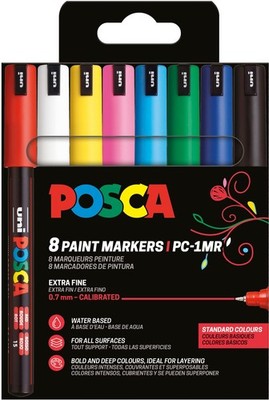 181758  Marker Set, 8 Acrylstifte PC1MR, Permanent Marker 0,7 mm Rundspitze