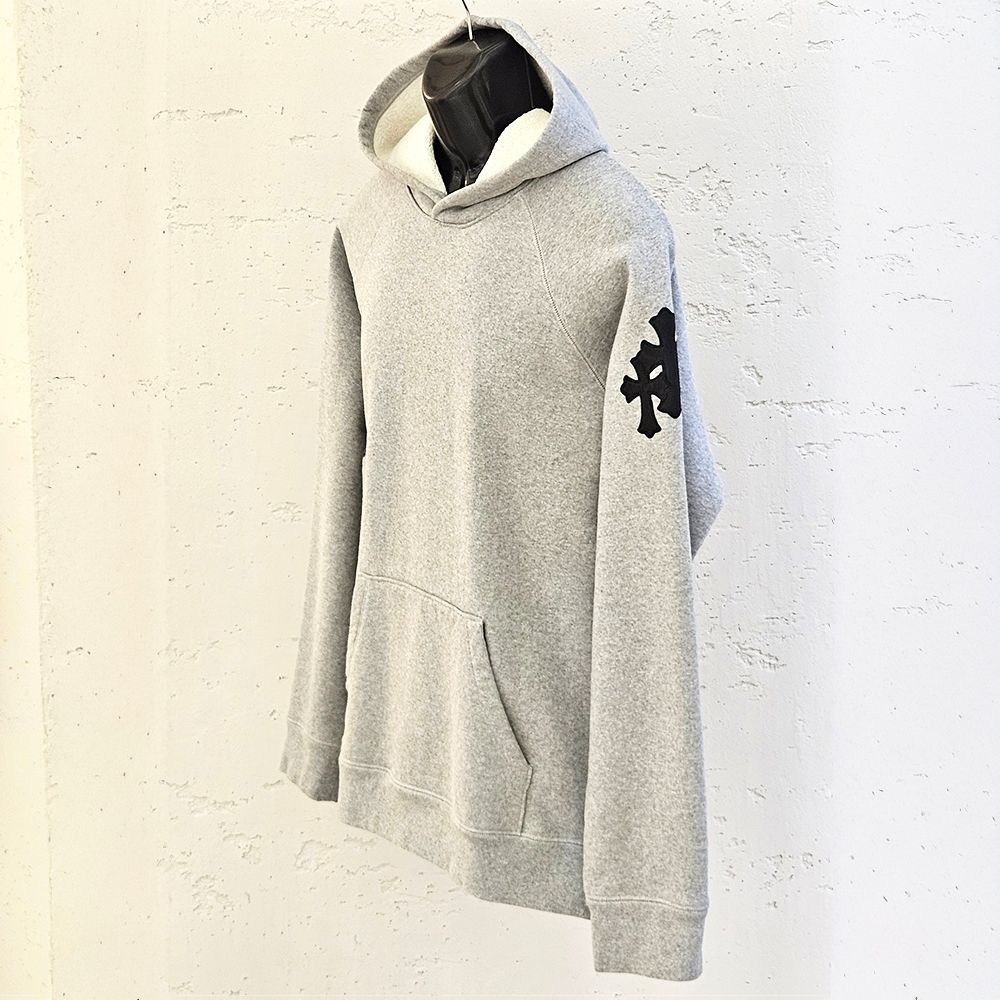 Chrome Hearts Paper Jam Leather Patch Hoodie Gray… - image 2