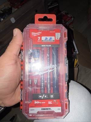 Milwaukee 48-20-7497 SDS Plus Carbide Concrete Drill Bit Set 7pc w/ Case