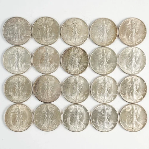 20x Assorted BU Walking Liberty Half Dollars 50c 31507