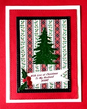 Husband Christmas Card Personalized Name Layered for 3D Effect with Verse Inside