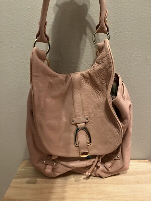 G.I.L.I. Leather Convertible Backpack Shoulder Bag  Pink