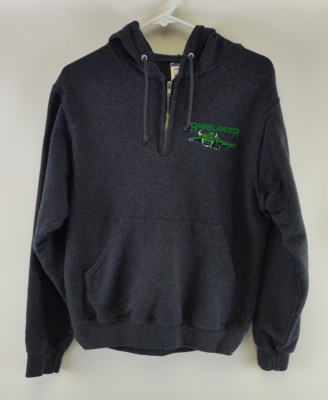 Hodag Rhinelander Wisconsin Embroidered Quarter Zip Hoodie Sweatshirt Size S