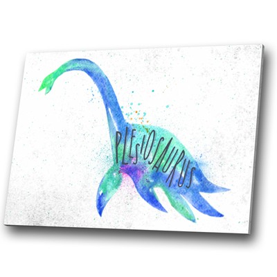 Animal Canvas Print Framed Kitchen Wall Art Picture Dinosaur Green