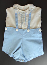 Vintage Children's Clothing Little Boys Outfit Shirt Buttons to Shorts