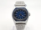 Vintage Timex Mechanical Watch Womens Running Blue Dial Silver Tone 25mm