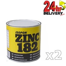 2 x U-Pol Davids Zinc 182 Isopon Anti-rust Grey Primer 1 Litre Upol