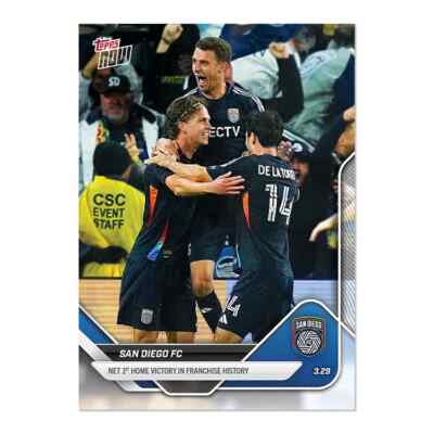 San Diego FC 1st Home Victory 2025 MLS Topps NOW Card 24