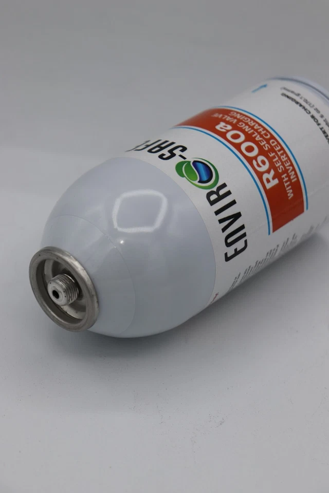 Refrigerante Enviro-Safe R-600a con 7/16" autosellante K28 6 oz, 6 latas con grifo Foto 3 de 4