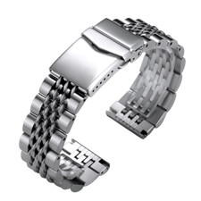 2025 Metal Steel Jubilee Bracelet Curved End Replacement Watch Band Double Lock