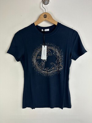 Authentic Ex Sample Piece Versace Collection Embellished Tee Size 42 UK 10