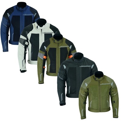 Motorcycle Jacket with Protectors Mens Textile Biker Motorbike Jacket Scooter Quad New