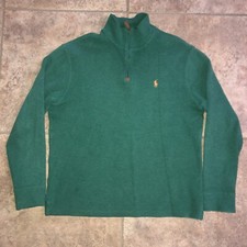 Polo Ralph Lauren Green Half Zip Pullover Sweater Mens Size M