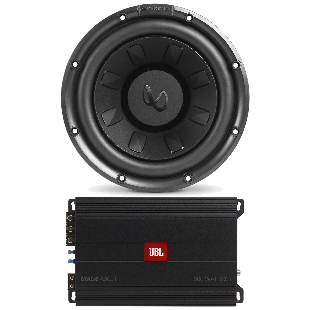 JBL Stage 3001 Subwoofer Amplifier Bundle with Infinity 10
