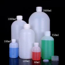 30/60/100/250/500/1000/2000mL HDPE Plastic Empty Sample Lab Bottle/Vial/Tube/Jar