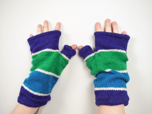 Fleece Lined Knitted Wool Wrist Warmers Unisex Boho Hippie Fingerless Gloves - Picture 9 of 141