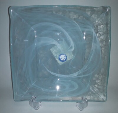 *NWT ''Ecoglass'' Dish/Candle Plate* 8.5'' Square Recycled Glass- Made in Spain